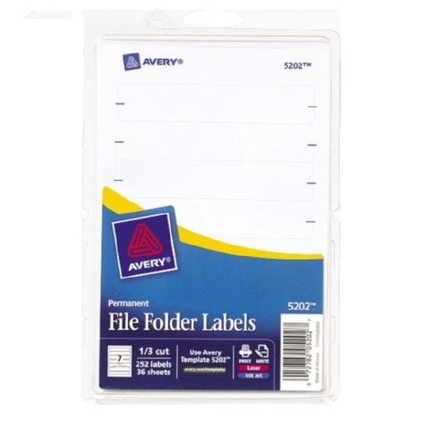 Etiquetas avery 5202 para folder blanco c/252